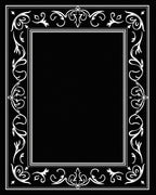 Classic White Flourish Border Design Rug