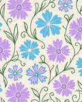 Floral Vine Pattern With Daisy Flowers Rug