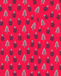 Red Festive Pine Tree Pattern Rug