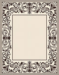 Ornate Floral Scroll Border Design Rug