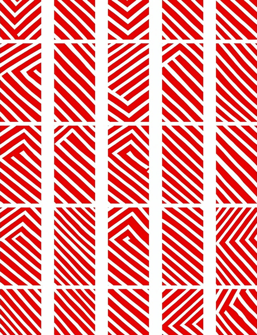 Red And White Striped Optical Illusion Rug