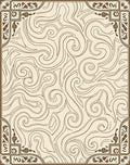 Ornate Swirls Decorative Border Pattern Rug