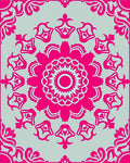 Vibrant Pink Floral Mandala Design Rug
