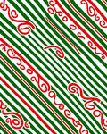 Red Swirl Green Stripe Diagonal Rug