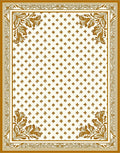 Chic Floral Bordered Ivory Rug