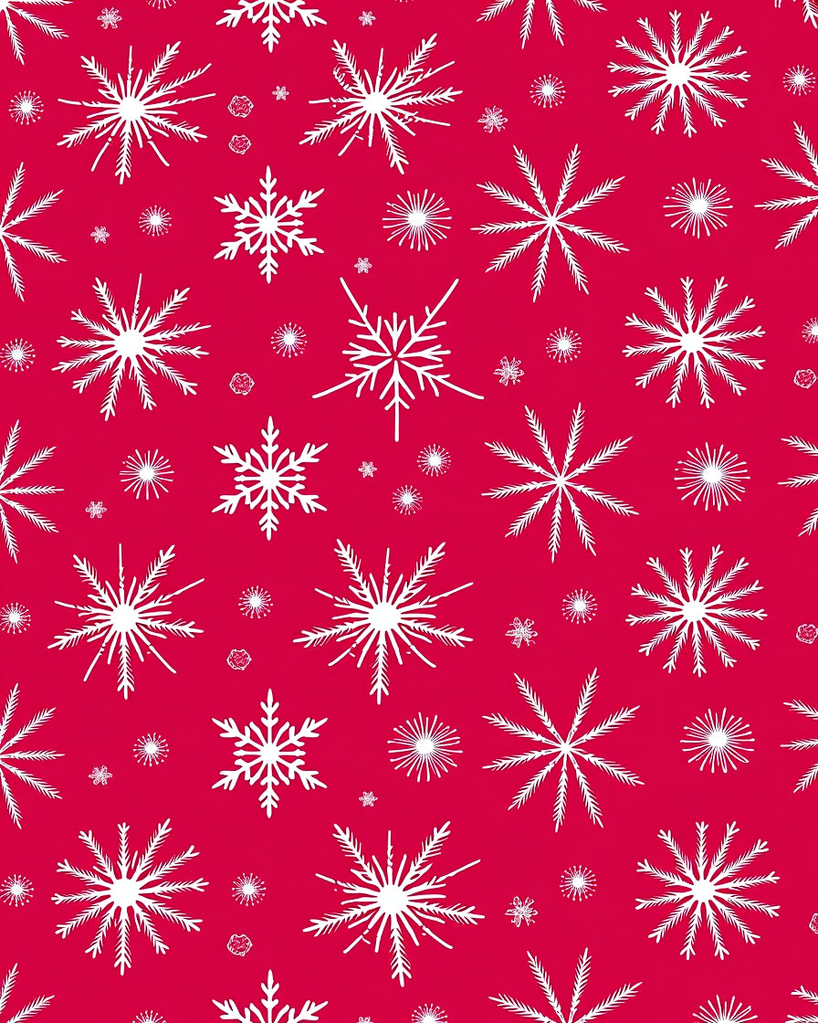 White Snowflakes Festive Pattern Rug