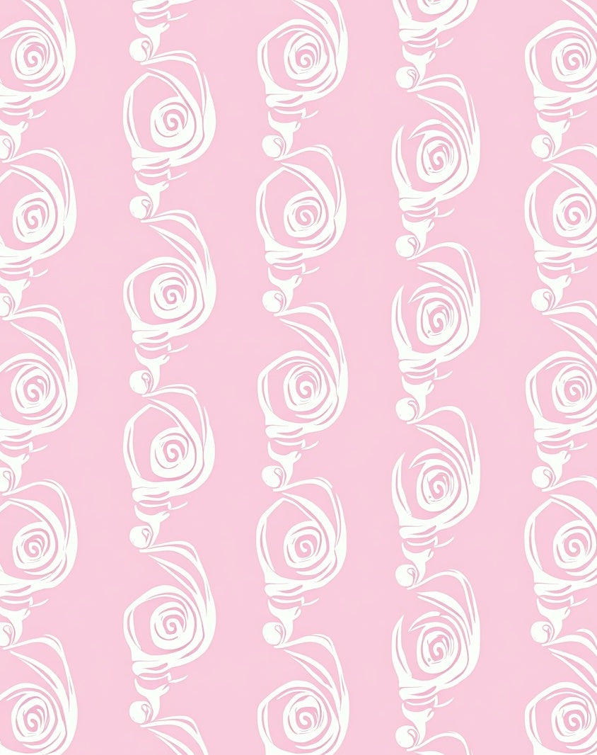 Soft Pink Swirl Nautilus Design Rug