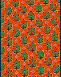 Earthy Green Leaf Pattern Design Rug