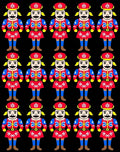Red Blue Soldier Pattern Rug