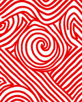 Crimson Curved Linear Composition Rug