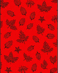 Bold Red Leaf Pattern Design Rug