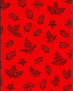 Bold Red Leaf Pattern Design Rug