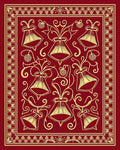 Red Yellow Bell Floral Swirls Rug