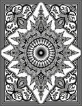 Intricate Black White Floral Mandala Rug