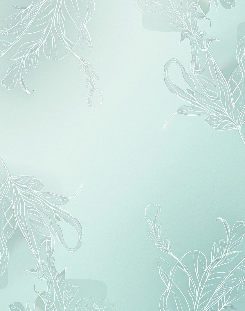 Soft Powder Blue Feather Motif Rug