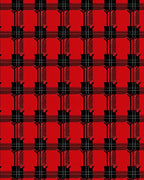 Red Plaid Guitar Pattern Rug