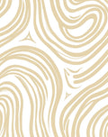 Abstract Wavy Beige Pattern Rug