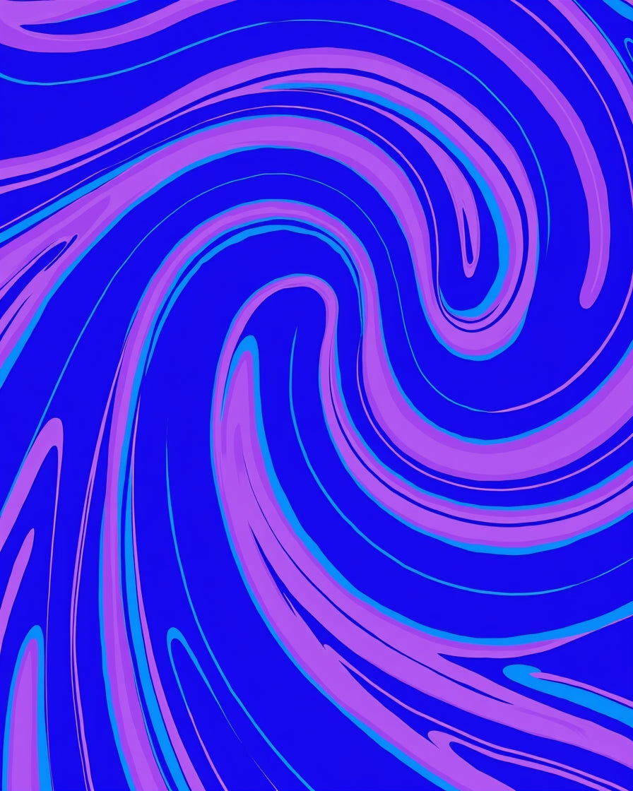 Swirling Purple Blue Abstract Waves Rug