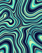 Abstract Aqua Swirl Pattern Rug