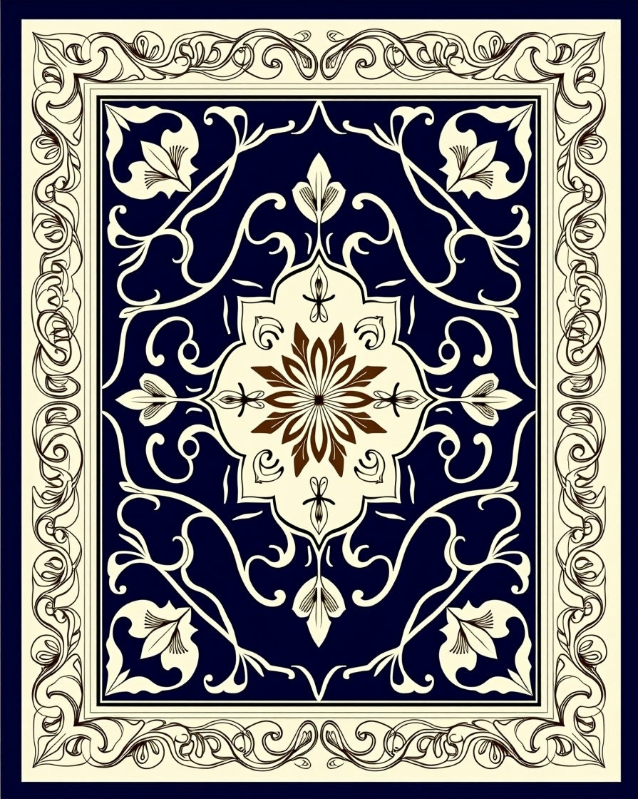 Elegant Paisley Floral Motif Rug