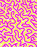 Bright Pink Yellow Abstract Swirl Pattern Rug
