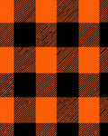 Bold Black Orange Plaid Design Rug