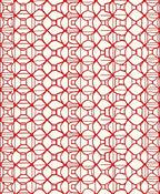 Bold Red Geometric Lattice Pattern Rug