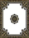 Ornate Black and Gold Floral Border Rug