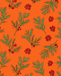 Red Floral Branch Pattern Rug