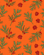 Red Floral Branch Pattern Rug