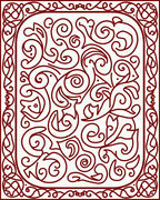 Classic Red Swirls Flourish Pattern Rug