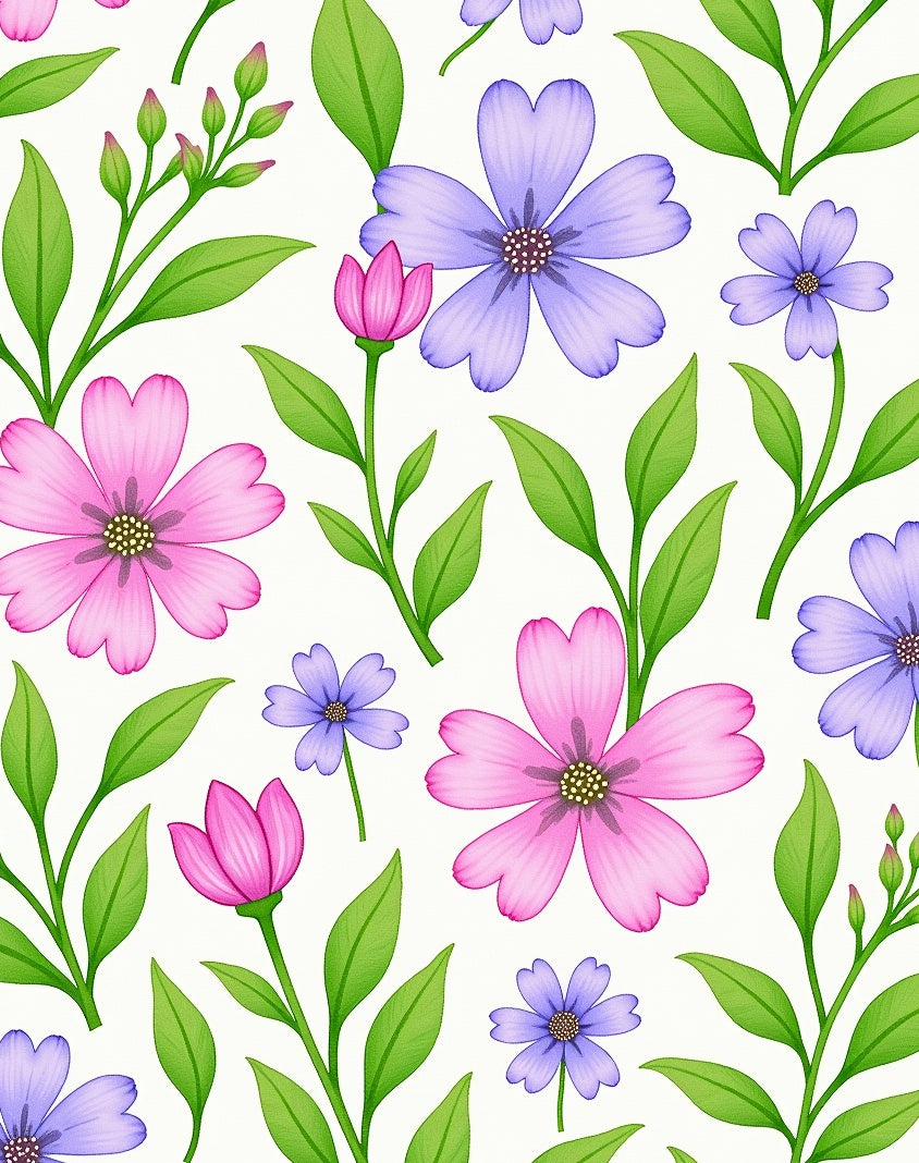 Whimsical Floral Bloom Pattern Rug