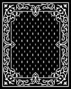 Classic Floral Scrollwork With Geometric Rug