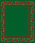 Red Flower Green Borders Rug
