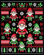 Whimsical Christmas Gnomes Festive Foliage Rug