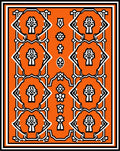 Bold Orange Geometric Symmetry Rug