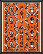 Bold Orange Geometric Symmetry Rug