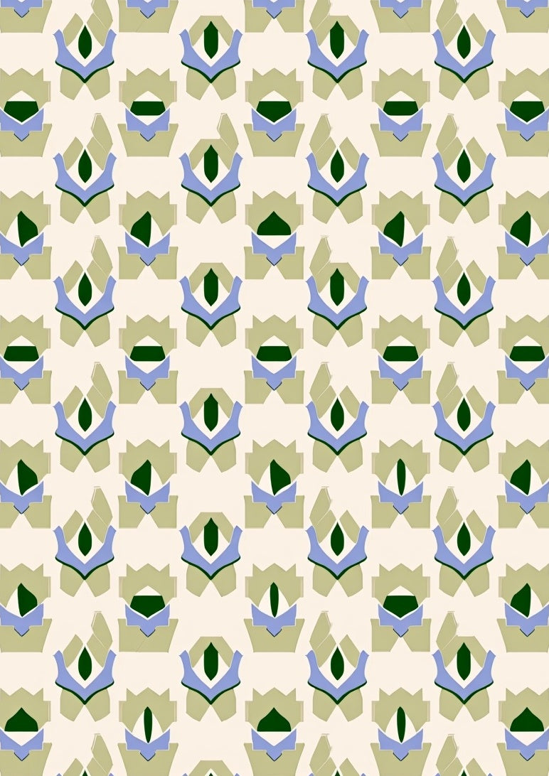 Geometric Pattern with Blue Green Accents Rug
