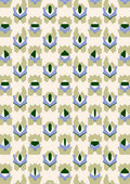 Geometric Pattern with Blue Green Accents Rug