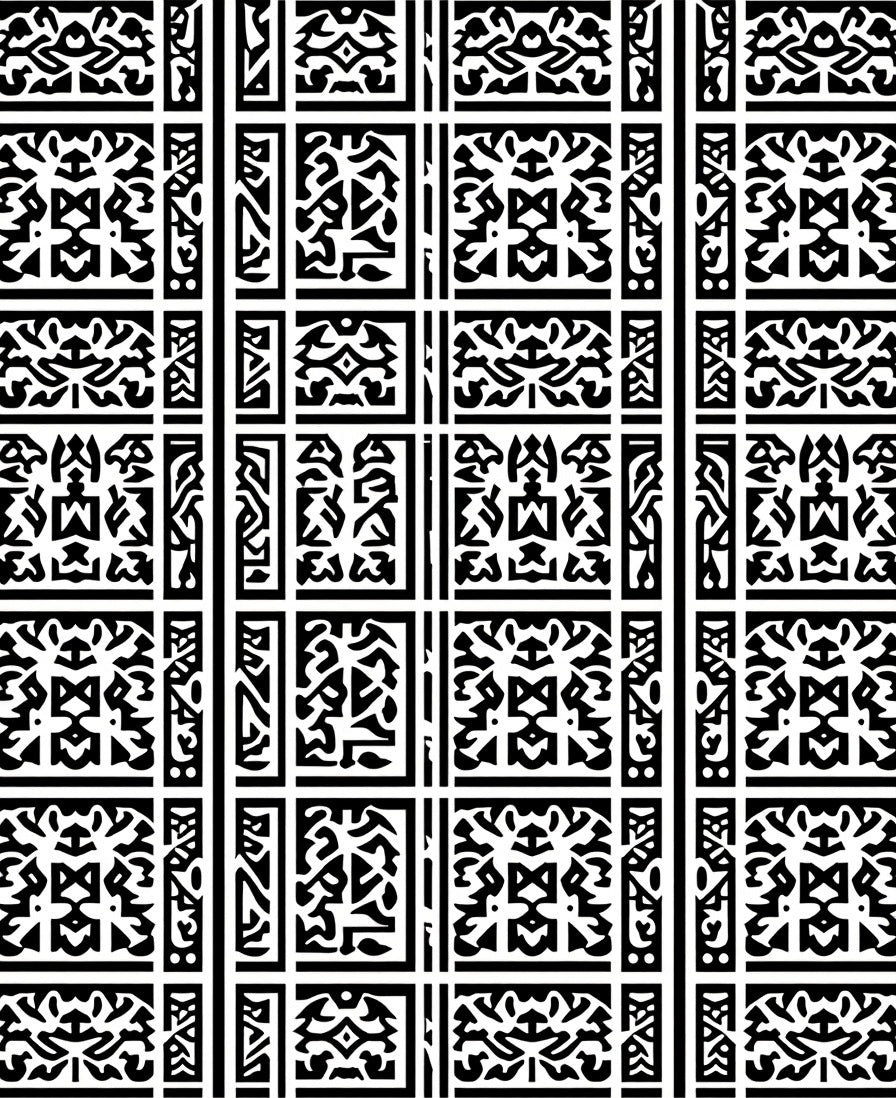 Bold Geometric Patterned Black White Design Rug