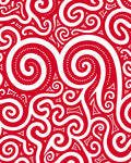 Crimson Swirl Tribal Abstract Rug