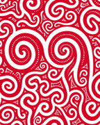 Crimson Swirl Tribal Abstract Rug