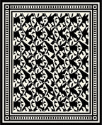 Abstract Black White Geometric Pattern Rug