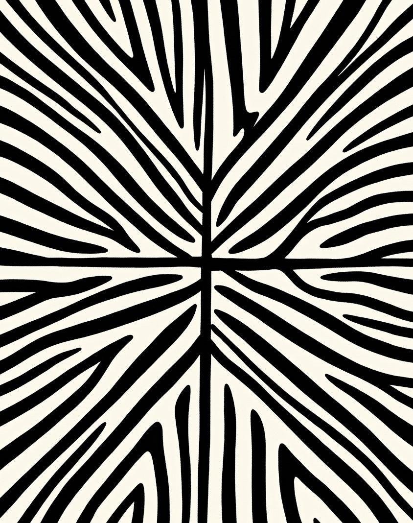 Bold Black White Striped Pattern Rug
