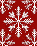 White Snowflakes on Red Pattern Rug