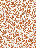 Contemporary Orange Leaf Pattern Rug