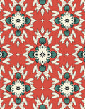 Coral Floral Starburst Pattern Rug
