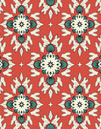 Coral Floral Starburst Pattern Rug