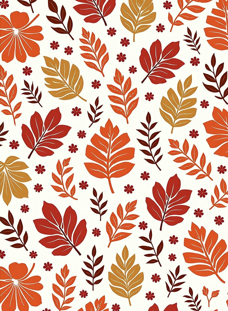 Autumn Leaf Pattern Design Rug