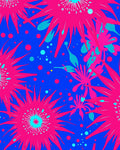 Bold Floral Print With Bubbles Rug